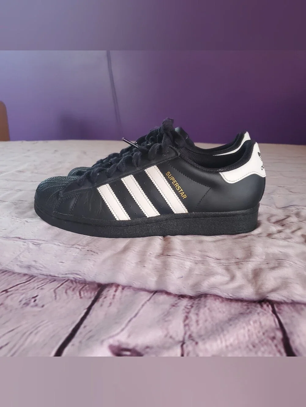 ADIDAS SUPERSTAR II BLACK/WHITE JI0079 SIZE 7 Lace-up Low Top Preppy School